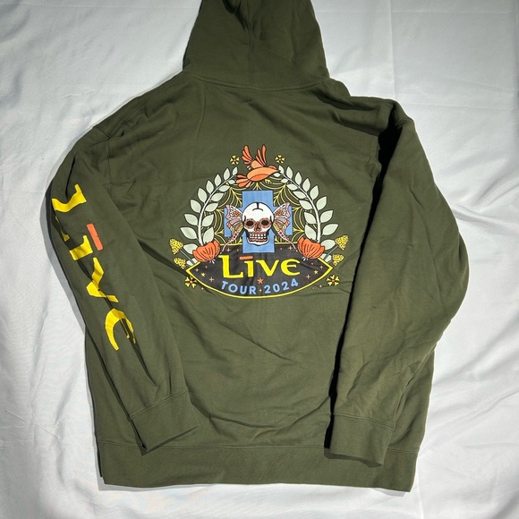 Other - Olive Green Graphic Hoodie with Skull Design